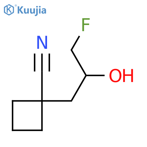 1-(3-Fluoro-2-hydroxypropyl)cyclobutane-1-carbonitrile structure