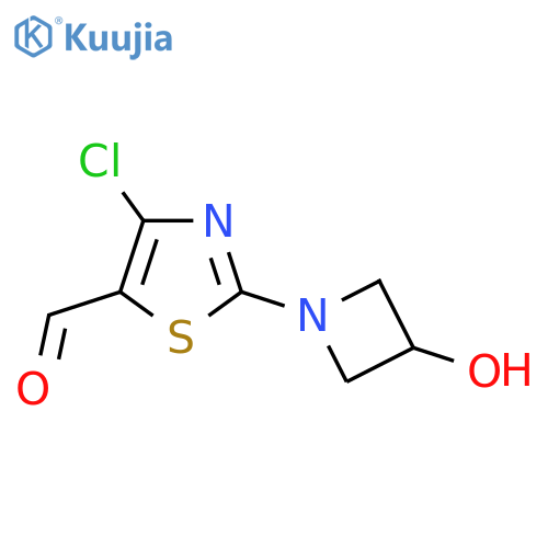 4-Chloro-2-(3-hydroxyazetidin-1-yl)-1,3-thiazole-5-carbaldehyde structure