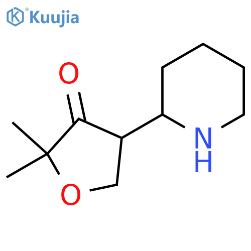 2,2-Dimethyl-4-(piperidin-2-yl)oxolan-3-one structure