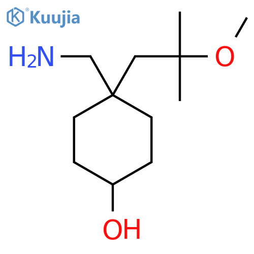4-(Aminomethyl)-4-(2-methoxy-2-methylpropyl)cyclohexan-1-ol structure