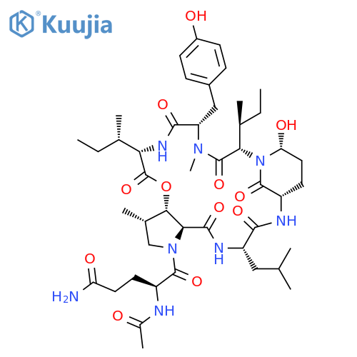 (4S)-4-acetamido-5-[(1S,4S,7S,10S,11S,14S,17S,20S,22R)-14,20-bis[(2S)-butan-2-yl]-22-hydroxy-17-[(4-hydroxyphenyl)methyl]-10,18-dimethyl-4-(2-methylpropyl)-3,6,13,16,19,25-hexaoxo-12-oxa-2,5,8,15,18,21-hexazatricyclo[19.3.1.07,11]pentacosan-8-yl]-5-oxopentanamide structure