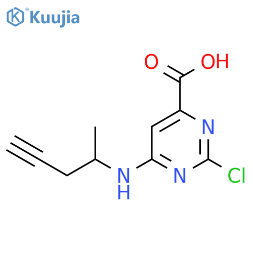 2-Chloro-6-[(pent-4-yn-2-yl)amino]pyrimidine-4-carboxylic acid structure