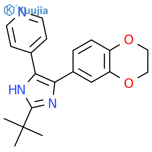 4-(2-(tert-Butyl)-5-(2,3-dihydrobenzo[b][1,4]dioxin-6-yl)-1H-imidazol-4-yl)pyridine structure
