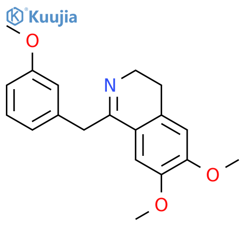 6,7-dimethoxy-1-[(3-methoxyphenyl)methyl]-3,4-dihydroisoquinoline;hydrochloride structure