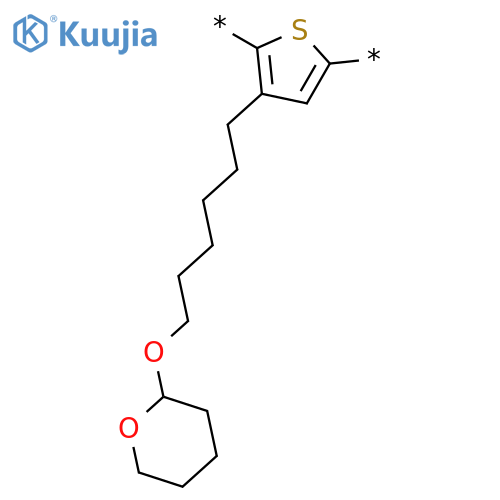 Poly[3-[6-[(tetrahydro-2H-pyranyl)oxy]hexyl]-2,5-thiophenediyl] structure