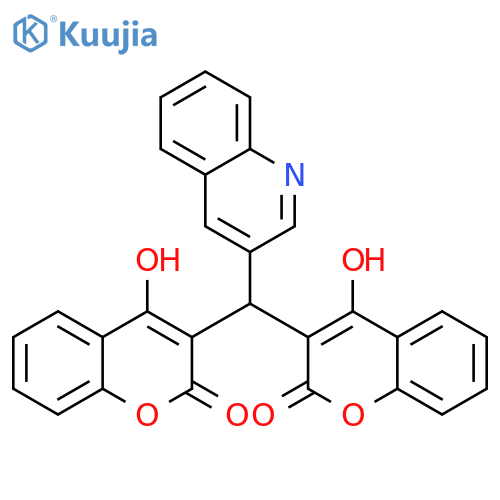 2H-1-Benzopyran-2-one, 3,3'-(3-quinolinylmethylene)bis[4-hydroxy- structure