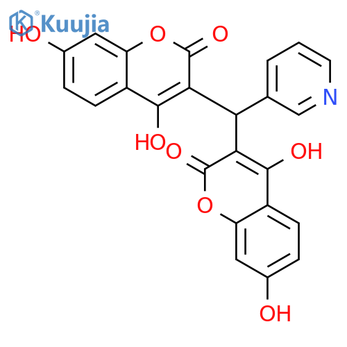 2H-1-Benzopyran-2-one, 3,3'-(3-pyridinylmethylene)bis[4,7-dihydroxy- structure
