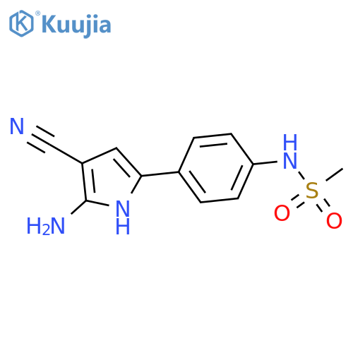 Methanesulfonamide, N-[4-(5-amino-4-cyano-1H-pyrrol-2-yl)phenyl]- structure