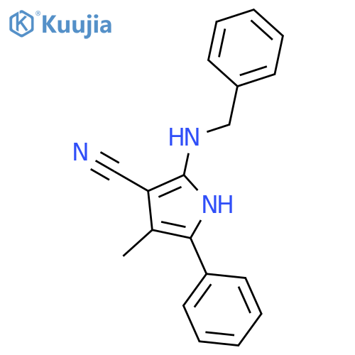 1H-Pyrrole-3-carbonitrile, 4-methyl-5-phenyl-2-[(phenylmethyl)amino]- structure