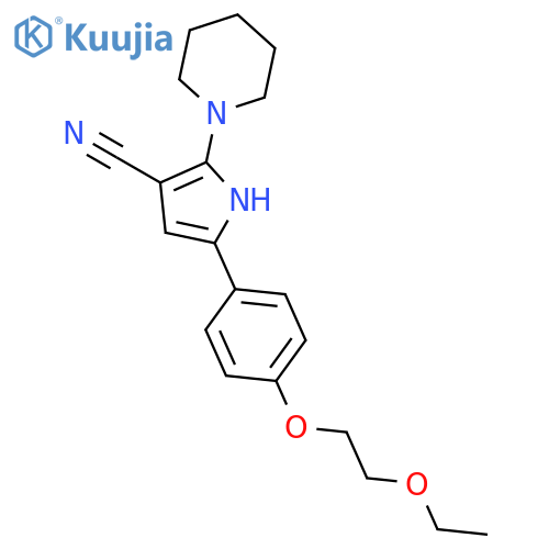 1H-PYRROLE-3-CARBONITRILE, 5-[4-(2-ETHOXYETHOXY)PHENYL]-2-(1-PIPERIDINYL)- structure