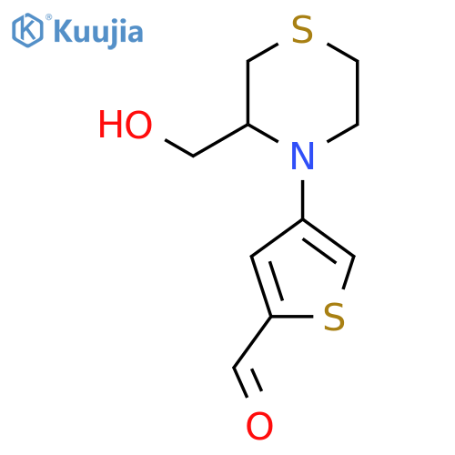 4-[3-(Hydroxymethyl)thiomorpholin-4-yl]thiophene-2-carbaldehyde structure