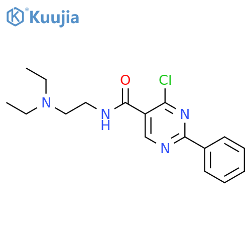 5-Pyrimidinecarboxamide, 4-chloro-N-[2-(diethylamino)ethyl]-2-phenyl- structure