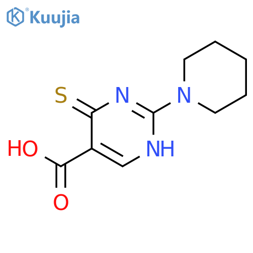 5-Pyrimidinecarboxylic acid, 1,4-dihydro-2-(1-piperidinyl)-4-thioxo- structure