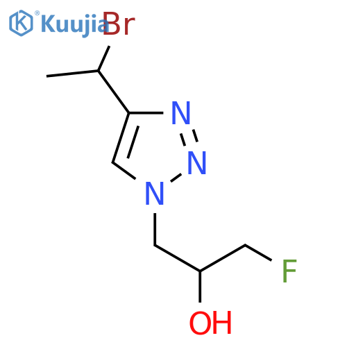 1-[4-(1-bromoethyl)-1H-1,2,3-triazol-1-yl]-3-fluoropropan-2-ol structure