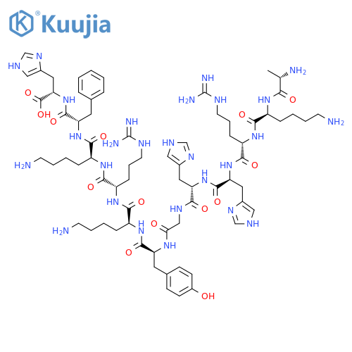 L-Histidine,L-alanyl-L-lysyl-L-arginyl-L-histidyl-L-histidylglycyl-L-tyrosyl-L-lysyl-L-arginyl-L-lysyl-L-phenylalanyl- structure