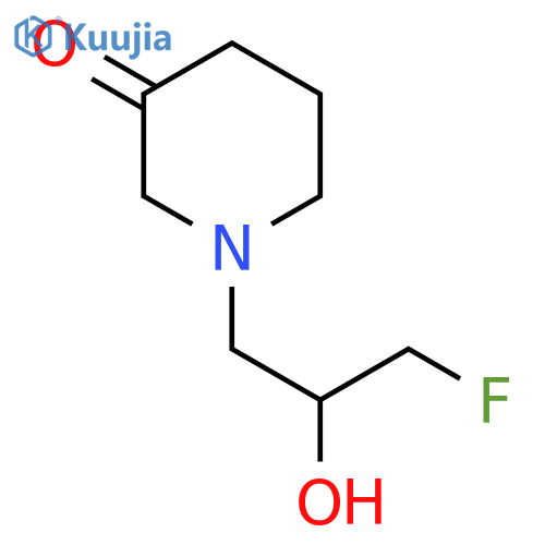 1-(3-Fluoro-2-hydroxypropyl)piperidin-3-one structure