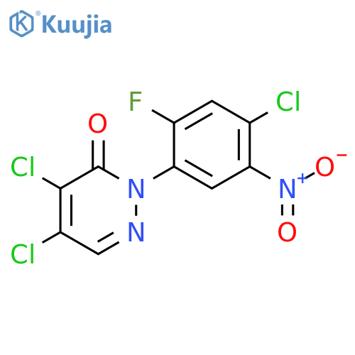 3(2H)-Pyridazinone, 4,5-dichloro-2-(4-chloro-2-fluoro-5-nitrophenyl)- structure