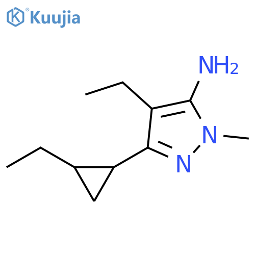 4-Ethyl-3-(2-ethylcyclopropyl)-1-methyl-1H-pyrazol-5-amine structure