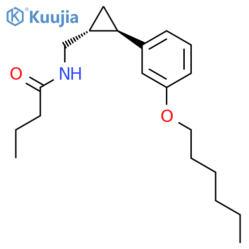 Butanamide, N-[[(1R,2R)-2-[3-(hexyloxy)phenyl]cyclopropyl]methyl]-, rel- structure