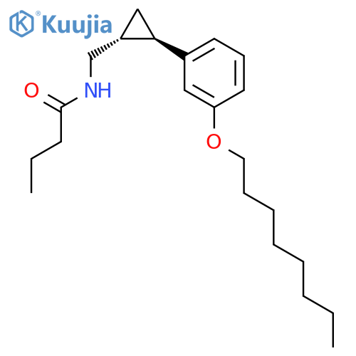 Butanamide, N-[[(1R,2R)-2-[3-(octyloxy)phenyl]cyclopropyl]methyl]-, rel- structure