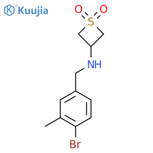 3-{[(4-Bromo-3-methylphenyl)methyl]amino}-1lambda6-thietane-1,1-dione structure