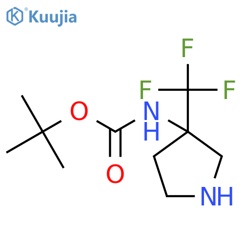 tert-butyl N-[3-(trifluoromethyl)pyrrolidin-3-yl]carbamate structure