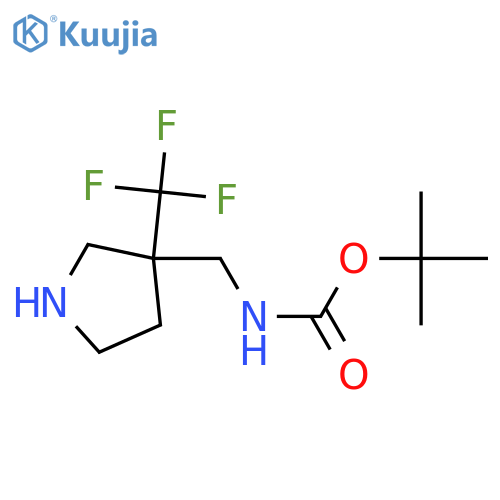 tert-butyl N-{[3-(trifluoromethyl)pyrrolidin-3-yl]methyl}carbamate structure