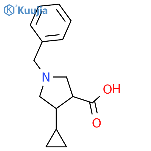 3-Pyrrolidinecarboxylicacid, 4-cyclopropyl-1-(phenylmethyl)- structure
