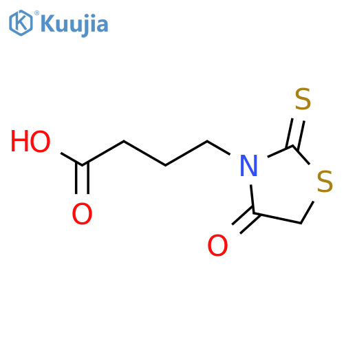 4-(4-oxo-2-sulfanylidene-1,3-thiazolidin-3-yl)butanoic acid structure