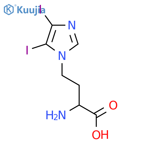 2-amino-4-(4,5-diiodo-1H-imidazol-1-yl)butanoic acid structure