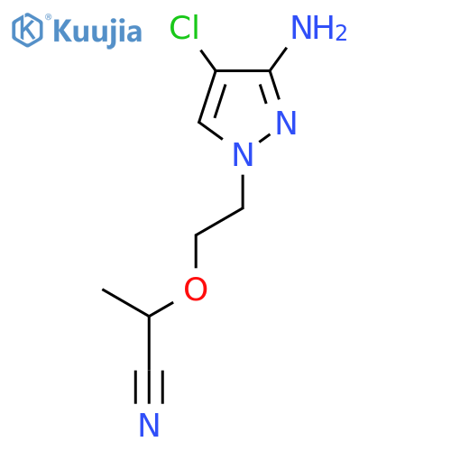 2-[2-(3-amino-4-chloro-1H-pyrazol-1-yl)ethoxy]propanenitrile structure