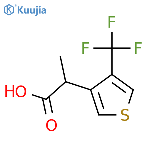 2-[4-(Trifluoromethyl)thiophen-3-yl]propanoic acid structure