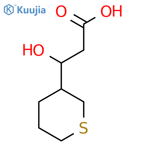 3-Hydroxy-3-(thian-3-yl)propanoic acid structure