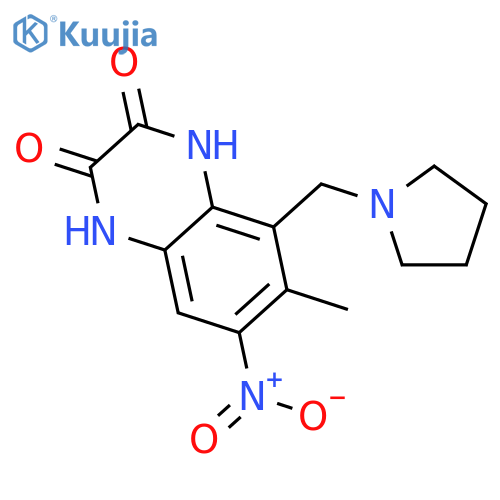 6-Methyl-7-nitro-5-(pyrrolidin-1-ylmethyl)quinoxaline-2,3(1H,4H)-dione structure
