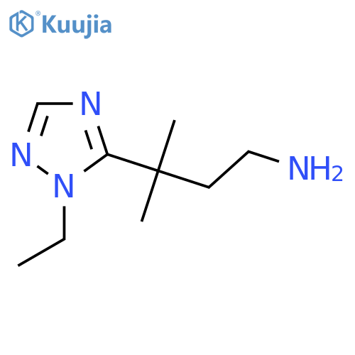 3-(1-ethyl-1H-1,2,4-triazol-5-yl)-3-methylbutan-1-amine structure