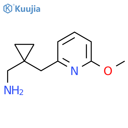 {1-[(6-Methoxypyridin-2-yl)methyl]cyclopropyl}methanamine structure