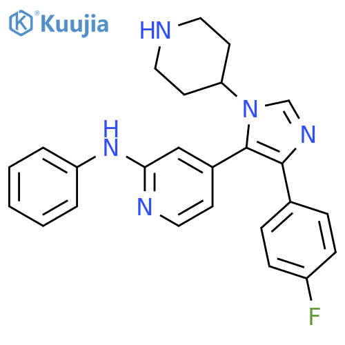 N-[4-[4-(4-Fluorophenyl)-1-(4-piperidinyl)-1H-imidazol-5-yl]pyridin-2-yl]-N-phenylamine structure