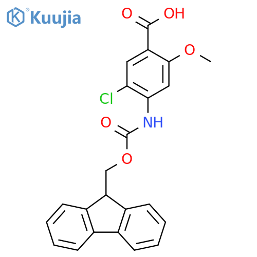 5-chloro-4-({[(9H-fluoren-9-yl)methoxy]carbonyl}amino)-2-methoxybenzoic acid structure