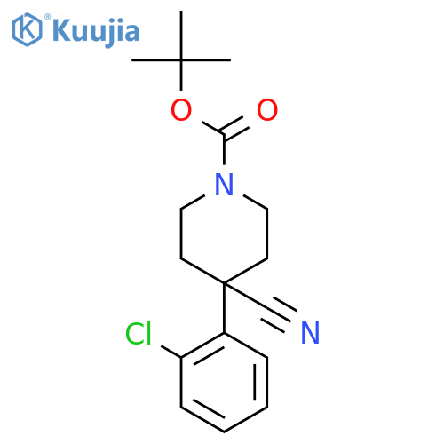 Tert-butyl 4-(2-chlorophenyl)-4-cyanopiperidine-1-carboxylate structure