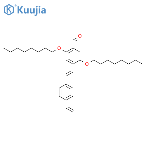 Benzaldehyde, 4-[(1E)-2-(4-ethenylphenyl)ethenyl]-2,5-bis(octyloxy)- structure