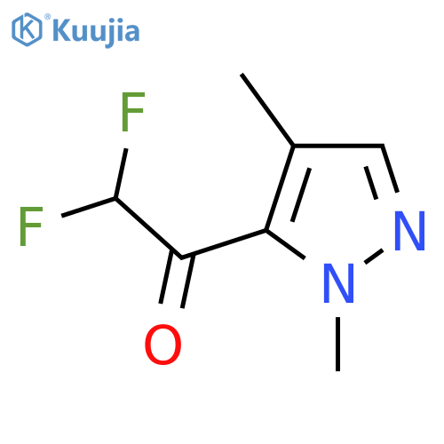 1-(1,4-dimethyl-1H-pyrazol-5-yl)-2,2-difluoroethan-1-one structure