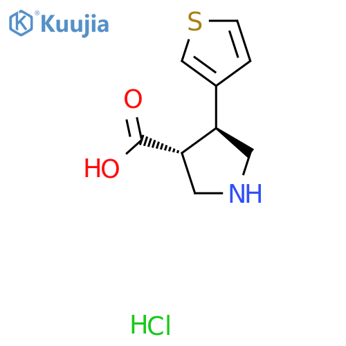 (?)-trans-4-(3-Thienyl)pyrrolidine-3-carboxylic acid hydrochloride structure