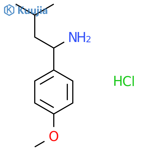 1-(4-Methoxyphenyl)-3-methylbutan-1-amine hydrochloride structure