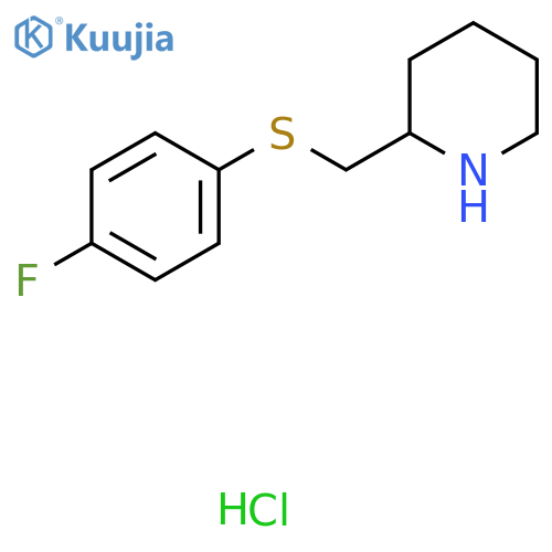 2-{[(4-fluorophenyl)sulfanyl]methyl}piperidine hydrochloride structure