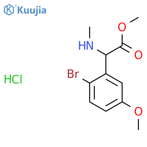 Methyl 2-(2-bromo-5-methoxyphenyl)-2-(methylamino)acetate hydrochloride structure