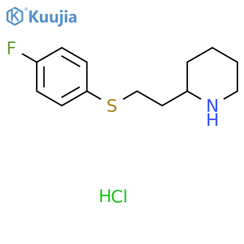 2-{2-[(4-fluorophenyl)sulfanyl]ethyl}piperidine hydrochloride structure