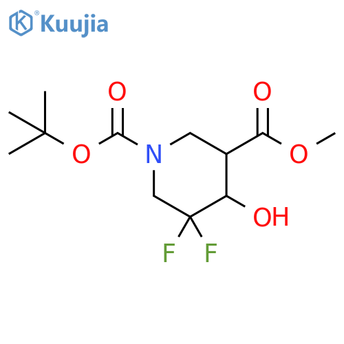 1-tert-Butyl 3-methyl 5,5-difluoro-4-hydroxypiperidine-1,3-dicarboxylate structure