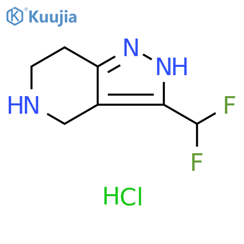3-(difluoromethyl)-2H,4H,5H,6H,7H-pyrazolo[4,3-c]pyridine hydrochloride structure
