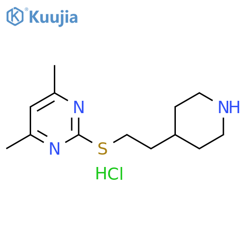 4,6-dimethyl-2-{2-(piperidin-4-yl)ethylsulfanyl}pyrimidine hydrochloride structure