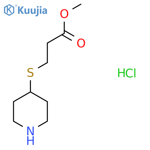 Methyl 3-(piperidin-4-ylsulfanyl)propanoate hydrochloride structure